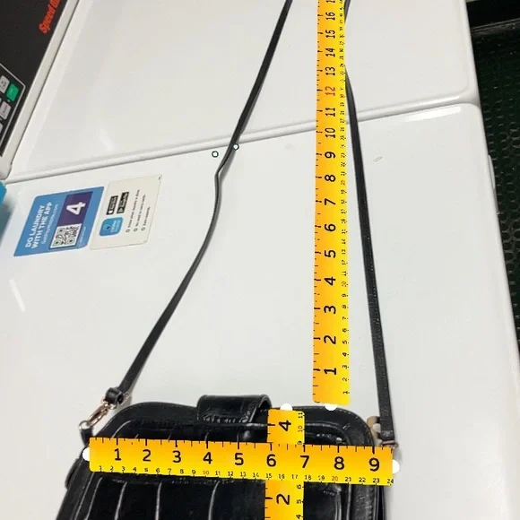 Brighton Crossbody Black Leather Bag Purse Croc Embossed Western Cowgirl Cottage - Picture 17 of 17